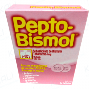 PEPTO-BISMOL 24 TAB MASTICABLES 262 MG (SUBSALICILATO DE BISMUTO)