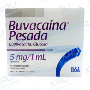 BUVACAINA PESADA 5MG/1ML C/5 AMPOLLETAS (BUPIVACAINA/GLUCOSA)