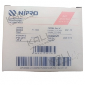 AGUJA HIPODERMICA 18G X 38MM C/100 NIPRO ROSA
