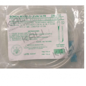 SONDA NASOGASTRICA LEVIN 14FR 127CM