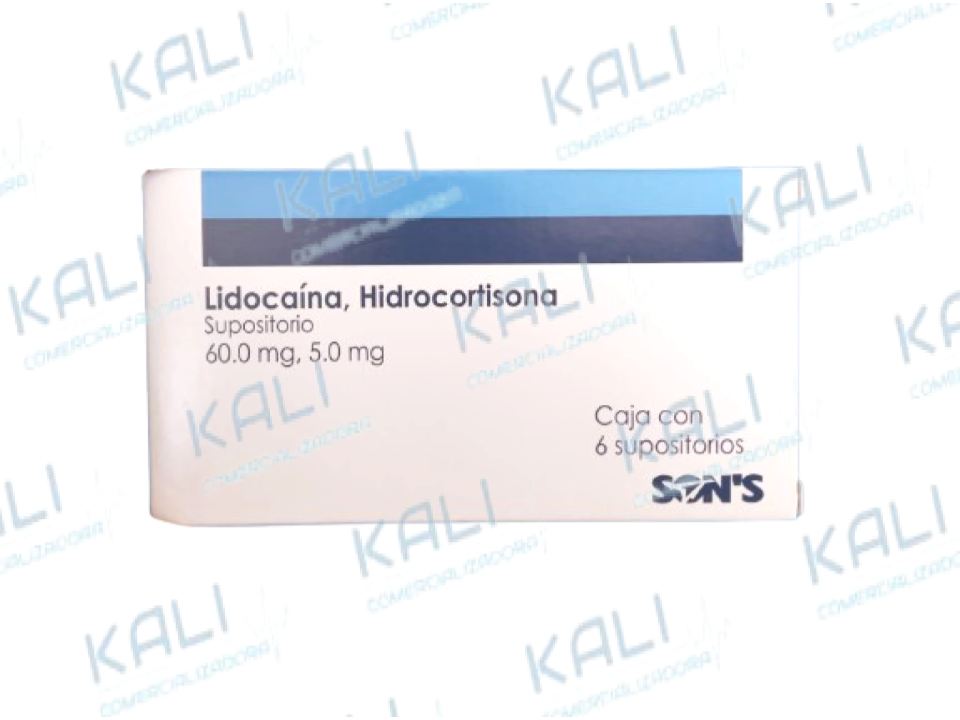 LIDOCAINA, HIDROCORTISONA 60MG, 5.0MG C/6 SUP