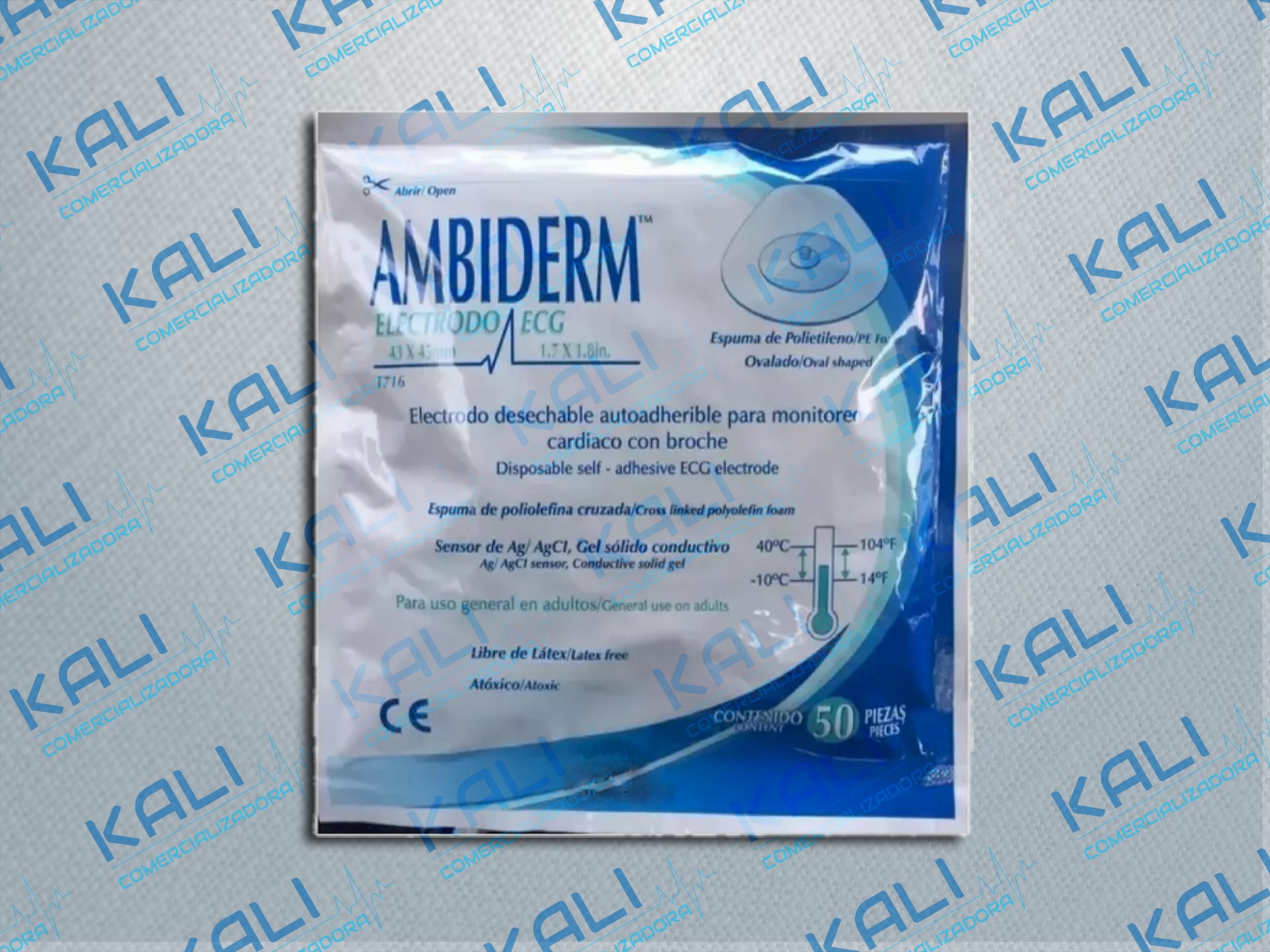 ELECTRODO ECG DESECHABLE ADULTO C/50 AMBIDERM
