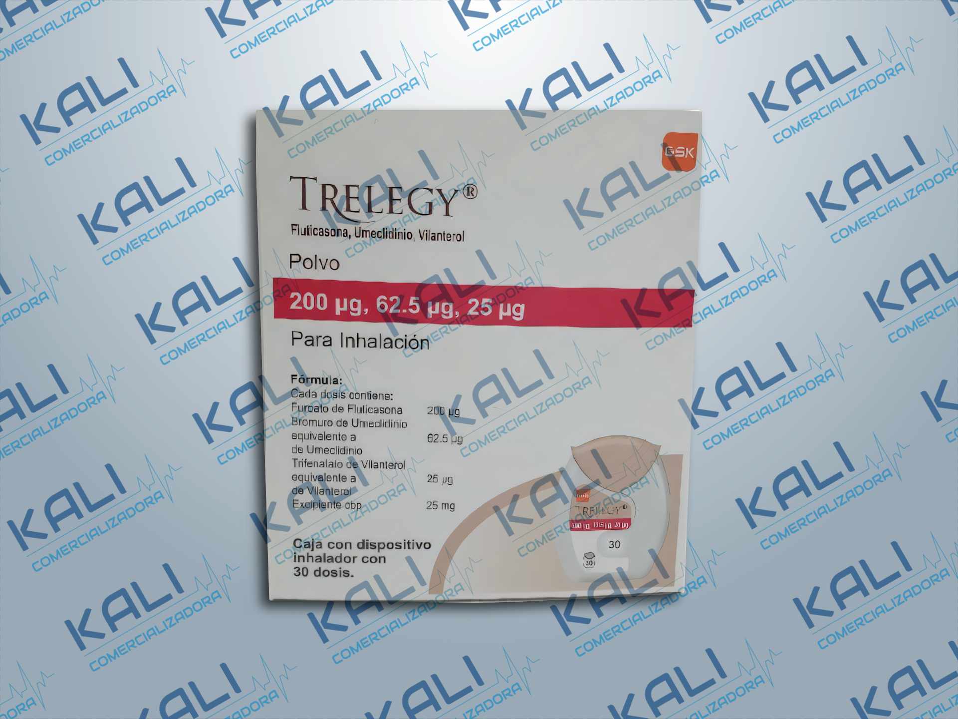 TRELEGY 200MCG/62.5MCG/25MCG P/INHALACION POLVO C/30 DOSIS