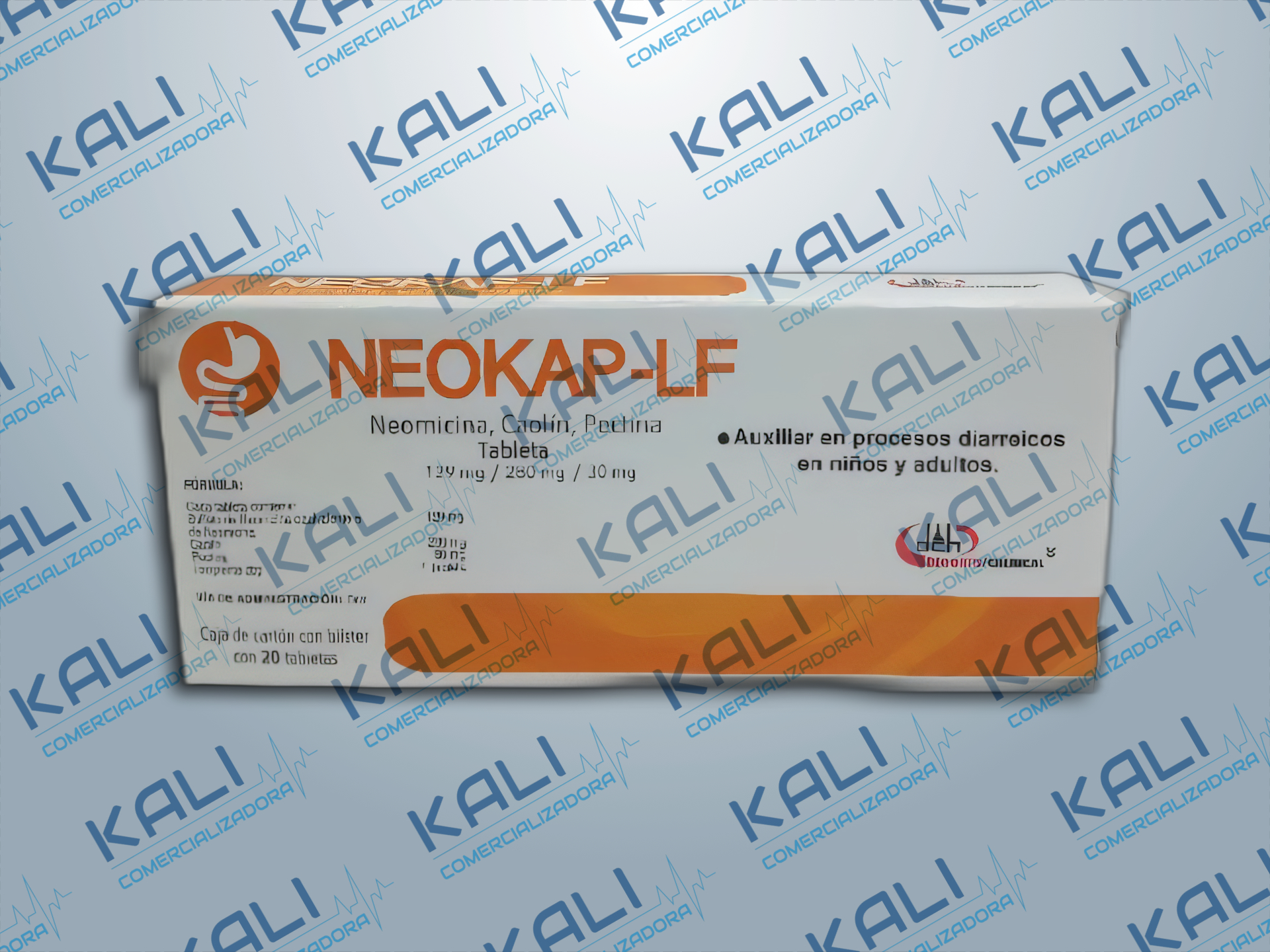 GI NEOKAP-LF 129MG/280MG/30MG C/20 TAB (NEOMICINA,PECTINA,CAOLIN)