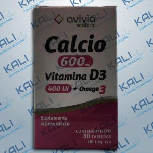 CALCIO 600MG VITAMINA D3 C/30 TABLETAS ( SUPLEMENTO ALIMENTICIO 400 UI +OMEGA 3)
