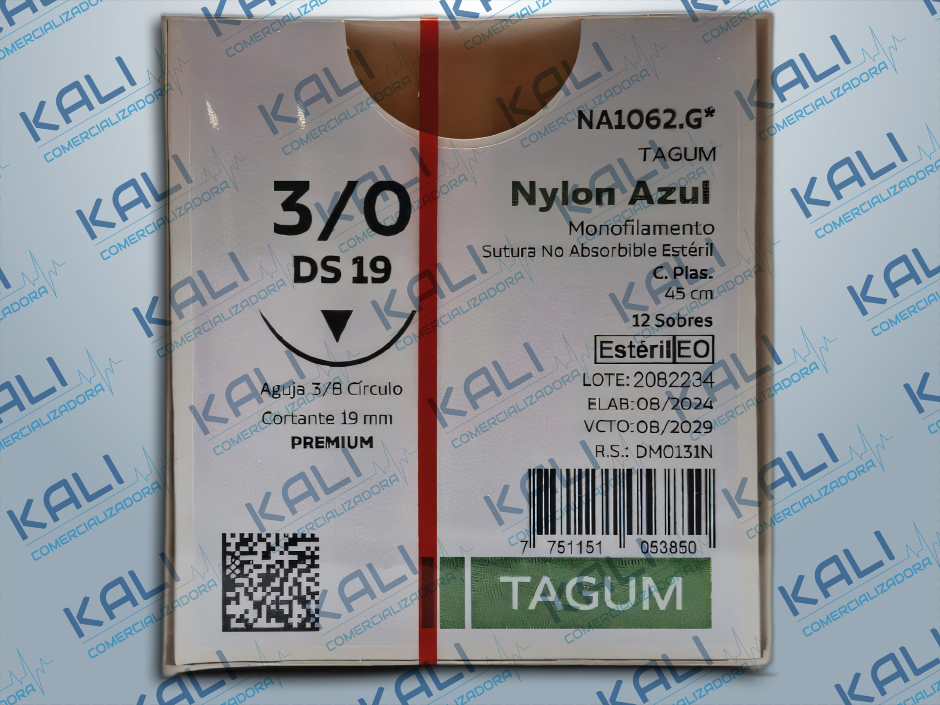SUTURA NYLON PREMIUM 3/0 DS19 45CM C/12 PZS
