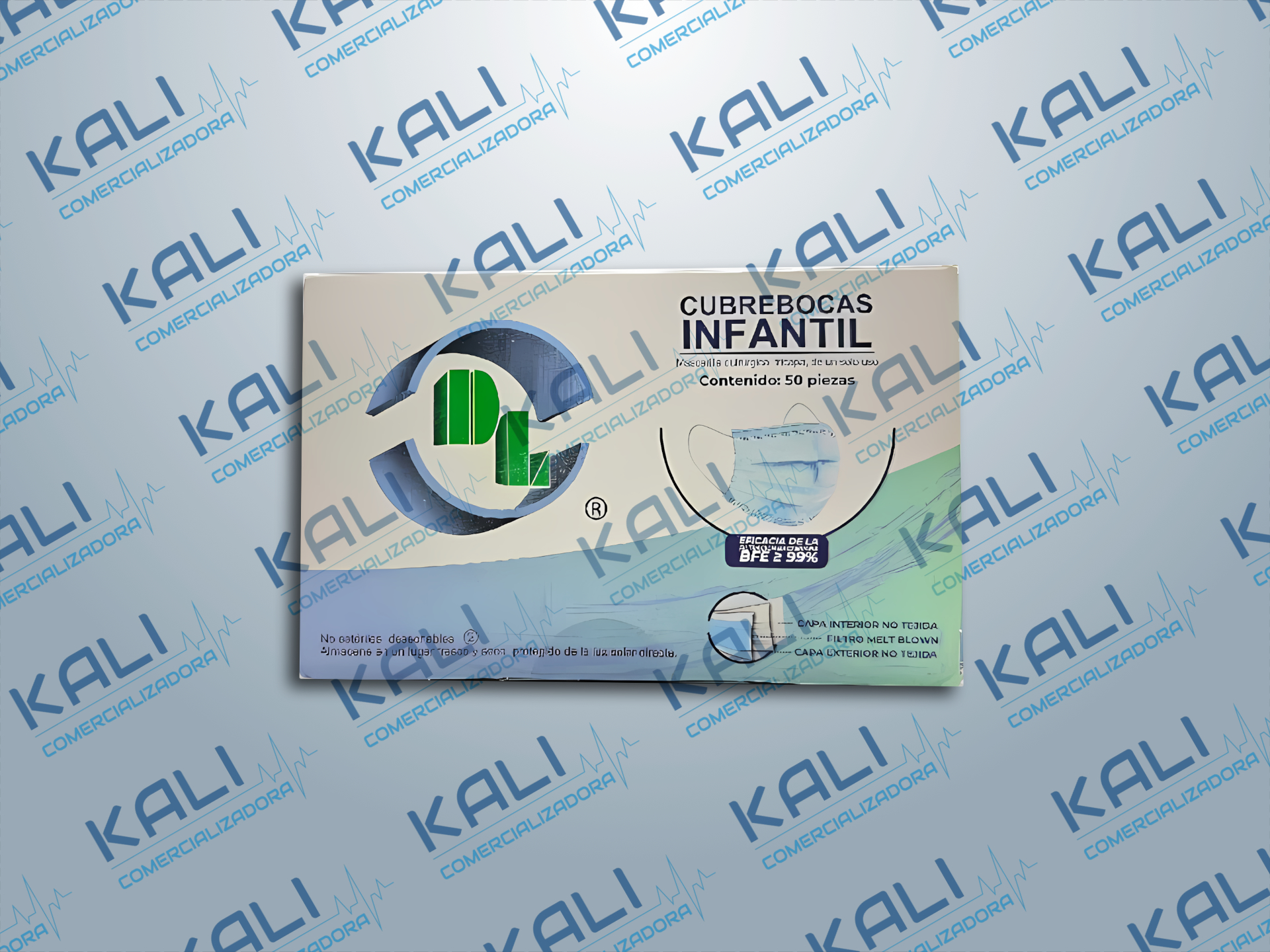 CUBREBOCAS TRICAPA INFANTIL AZUL C/50 (DENTILAB)