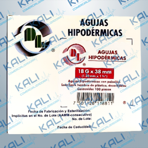 AGUJA HIPODERMICA 18G x 38MM C/100 PIEZAS DL ROSA