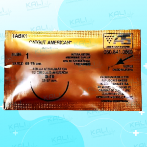 CATGUT AMERICAN CROMICO CALIBRE 1 68-75CM AGUJA ½ 35-37MM 1 PZA