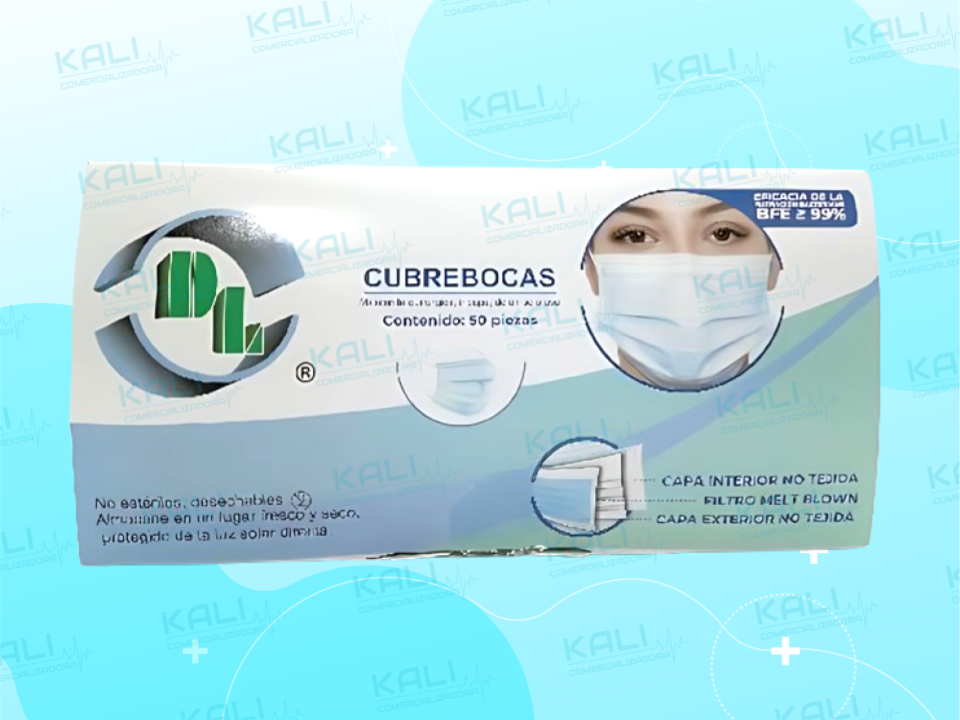 CUBREBOCAS TRICAPA TERMOSELLADO C/50 PZAS