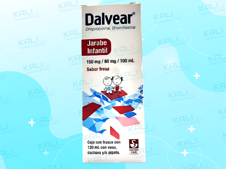DALVEAR JARABE INFANTIL FRESA (DROPROPIZINA,BROMHEXINA) 150MG/80MG/100/ML